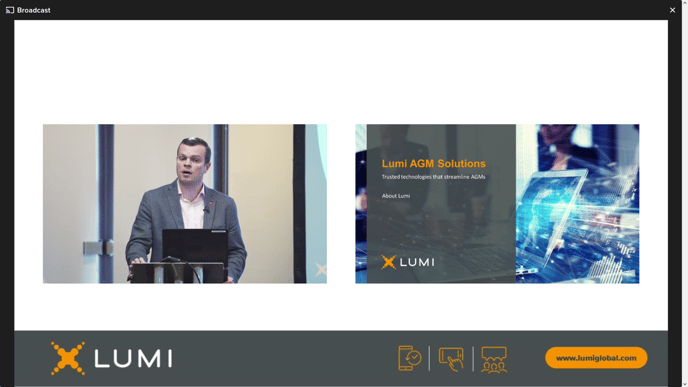 Lumi AGM Mobile Broadcast Maximized Screen