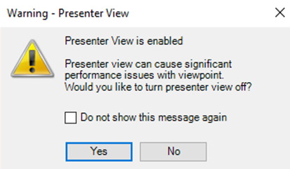 Presenter View Warning